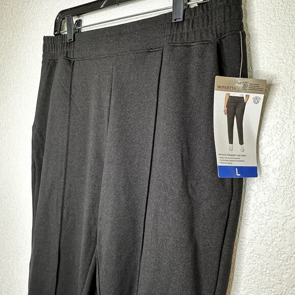 Mondetta‎ Pintuck Straight Leg Women’s Pant Black Large - Picture 2 of 9